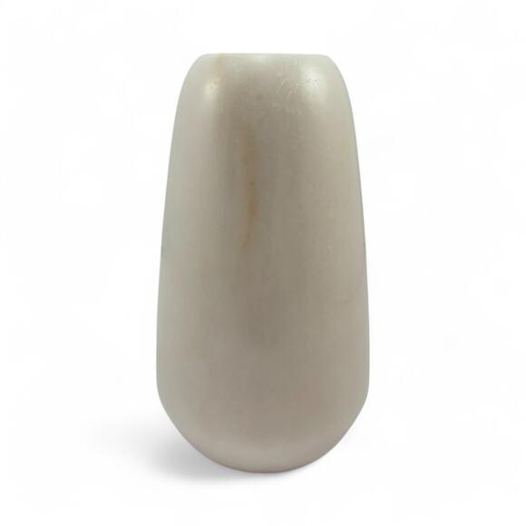 Vintage Handcrafted Alabaster Stone Vase – Minimalist Design, 5" Tall - Picture 10 of 11